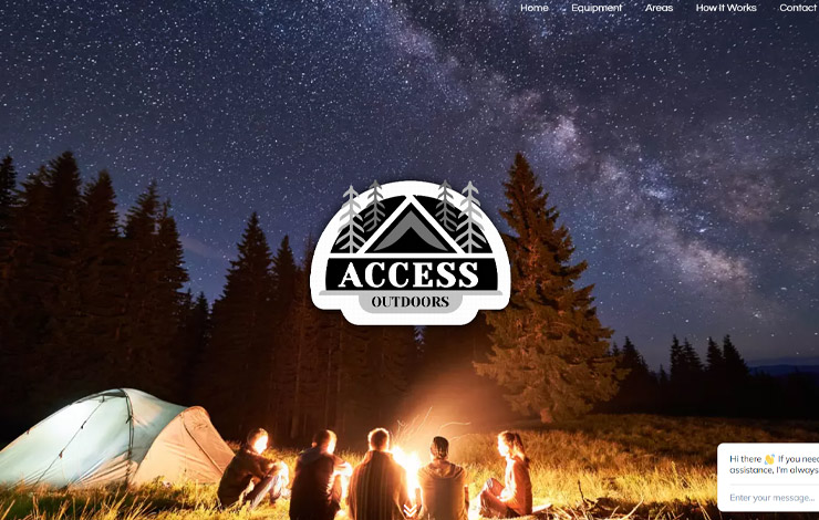 Website Design for Camping Equipment Hire in New Forest | Access Outdoors