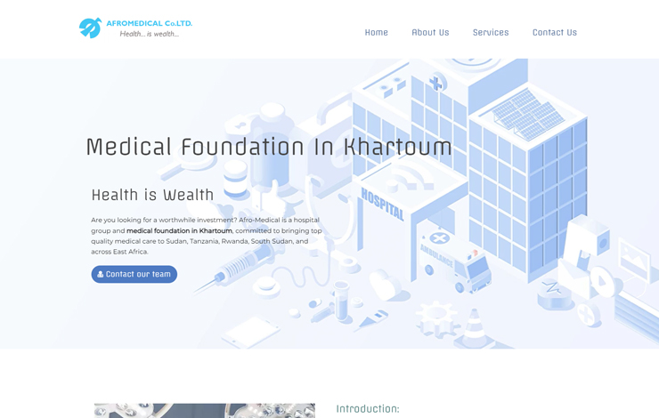 Website Design for Medical foundation in Khartoum | Afro Medical 