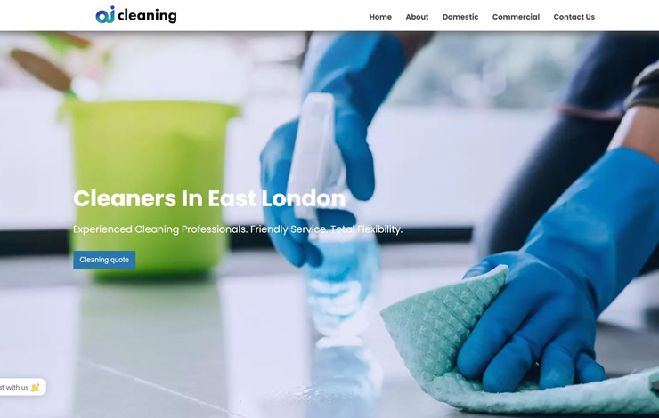 Website Design for Cleaners in East London | AI Cleaning Services