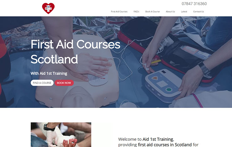 Website Design for First Aid Courses Scotland | Aid 1st