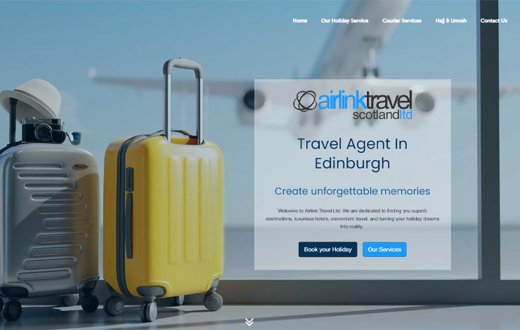 Website Design for Travel agent in Edinburgh | Airlink Travel (Scot) LTD