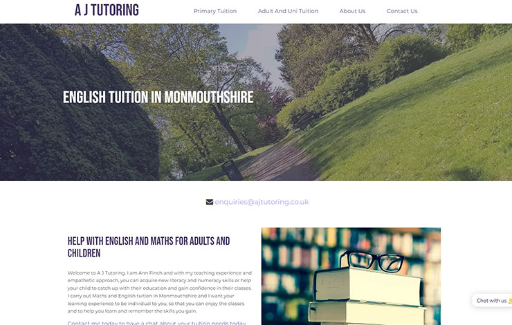 Website Design for English Tuition in Monmouthshire | A J Tutoring