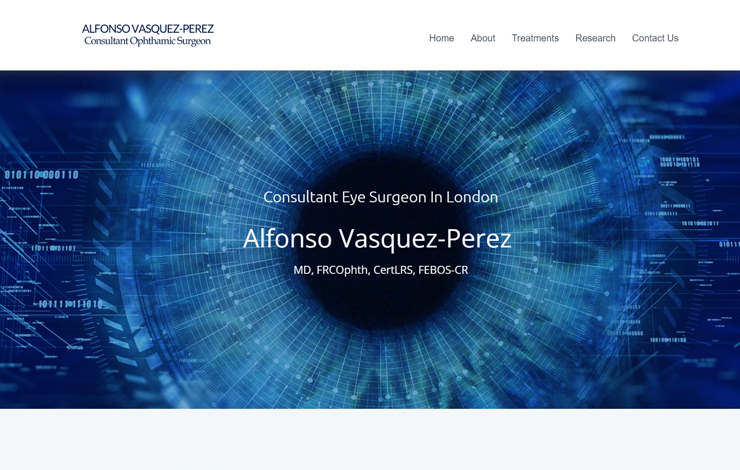 Website Design for Consultant Eye surgeon in London | Alfonso Vasquez-Perez