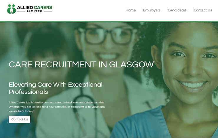 Website Design for Care recruitment in Glasgow | Allied Carers Ltd