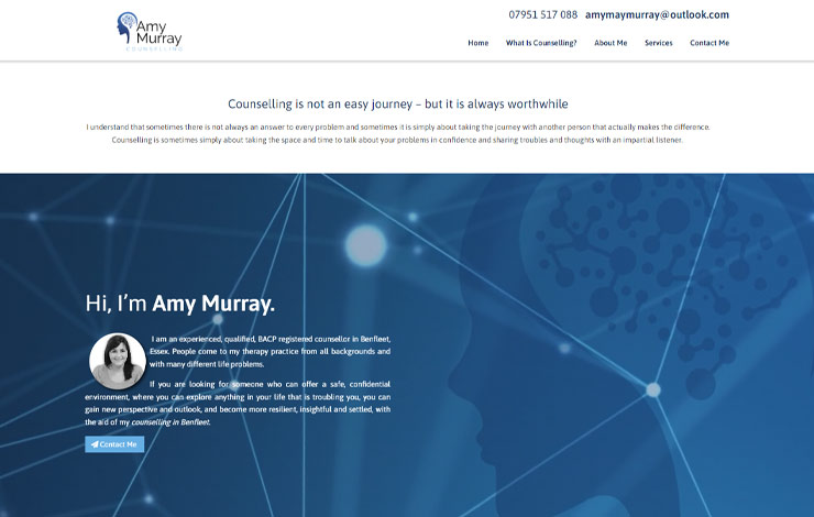 Website Design for Counselling In Benfleet | Amy Murray Counselling