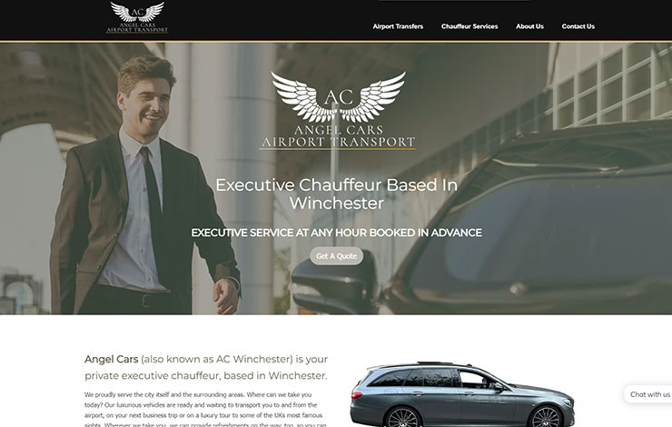 Website Design for Executive Chauffeur in Winchester | AC Winchester | Angel Cars