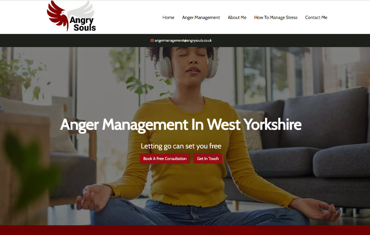 Website Design for Anger Management in West Yorkshire | Angry Souls