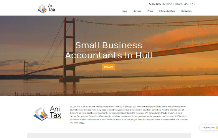 Website Design for Small Business Accountants in Hull | Ani-Tax Ltd