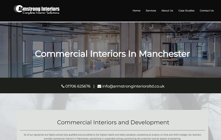 Website Design for Commercial Interiors in Manchester | Armstrong Interiors LTD