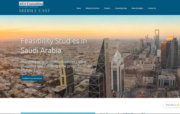 Website Design for Feasibility Studies in Saudi Arabia | ASA Consulting 