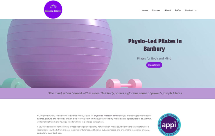 Website Design for Physio-Led Pilates Classes | Banbury Balance Pilates