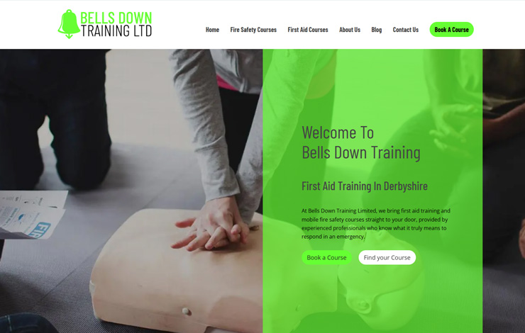 Website Design for First Aid Training in Derbyshire | Bells Down Training Limited