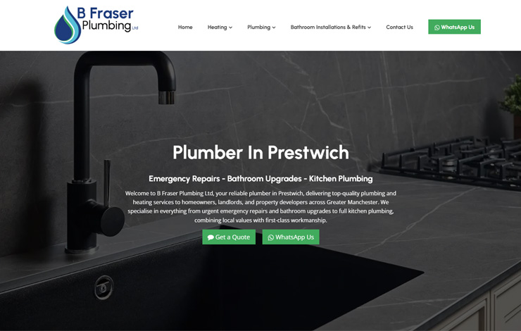 Trusted Plumber in Prestwich | B Fraser Plumbing Ltd
