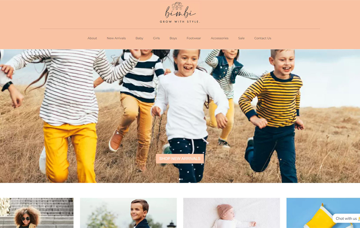 Website Design for Children’s Clothing Boutique | Bimbi Ltd