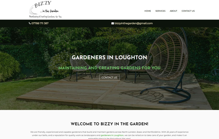 Website Design for Gardeners in Loughton | Bizzy in the Garden