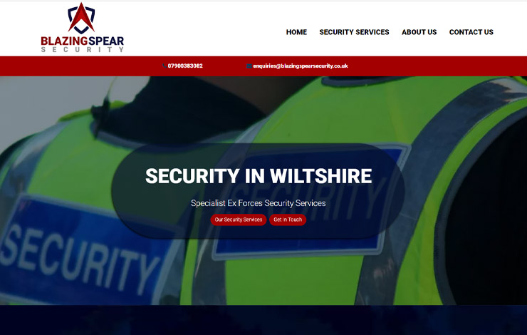 Website Design for Security in Wiltshire | Blazing Spear Security