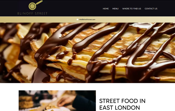 Website Design for Street food East London | Blinoff Street