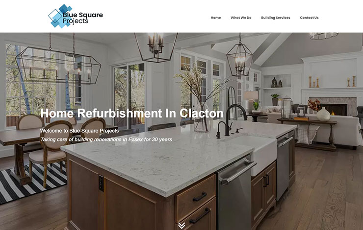Website Design for Home refurbishment in Clacton | Blue Square Projects