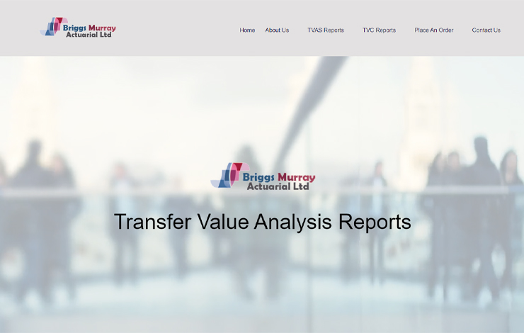 Website Design for Transfer Value Analysis reports | BM Actuarial