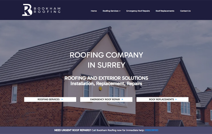 Website Design for Expert Roofing Services in Surrey | Bookham Roofing