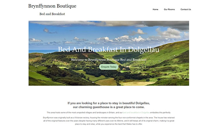 Website Design for Bed and Breakfast in Dolgellau | Brynffynnon B&B