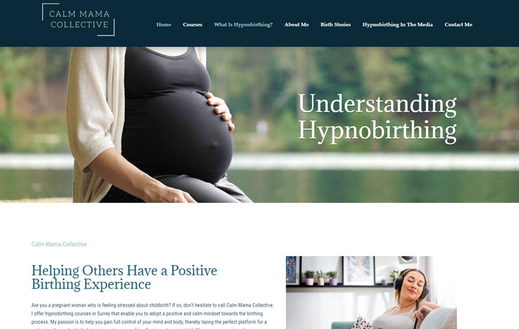 Website Design for Hypnobirthing Courses in Surrey | Calm Mama Collective