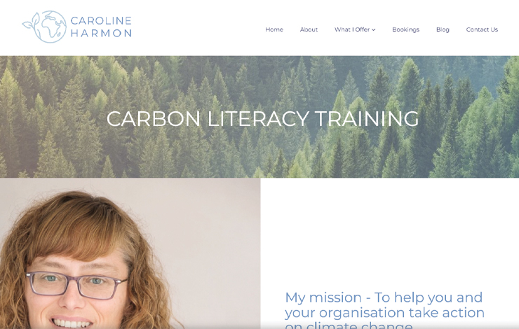 Website Design for Carbon Literacy Training | Caroline Harmon
