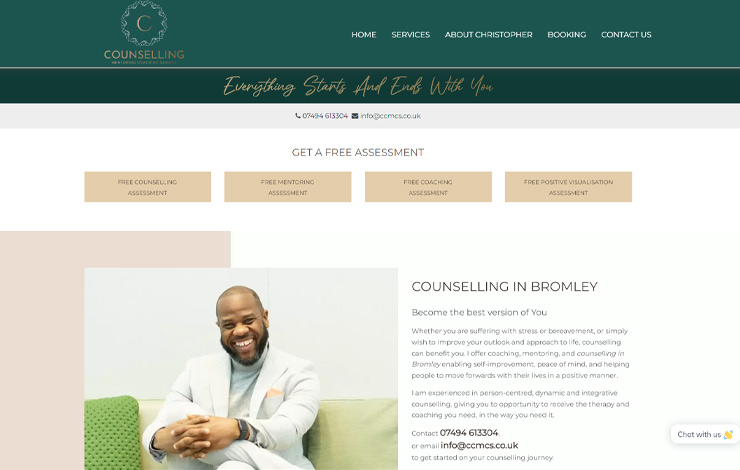 Website Design for Counselling in Bromley | CCMCS