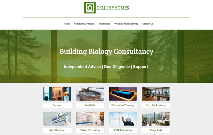 Website Design for Building Biology Consultancy | Cellthy Homes