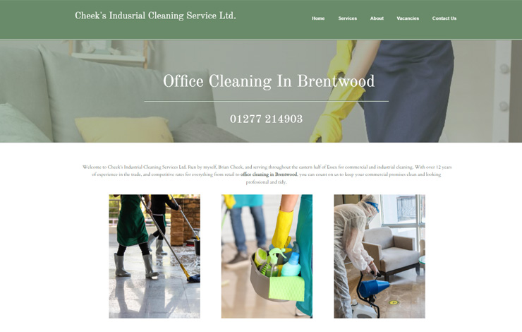 Website Design for Office Cleaning in Brentwood | Cheeks Cleaning Service