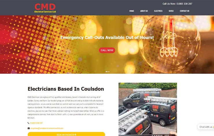Website Design for Electricians Based in Coulsdon | CMD Electrical Services