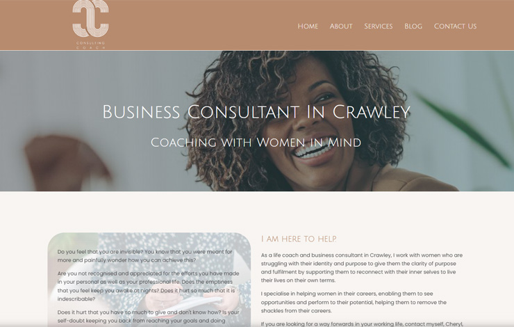 Website Design for Business consultant in Crawley | Consulting Coach
