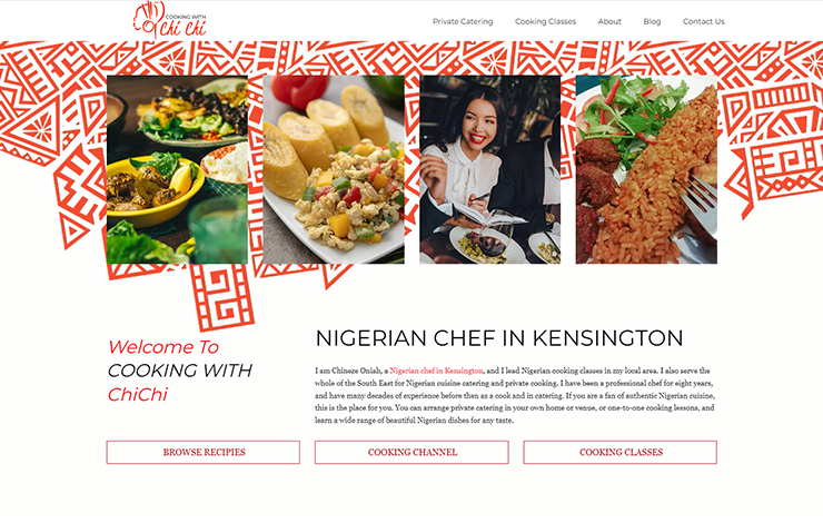 Website Design for Nigerian Chef in Kensington | Cooking with ChiChi