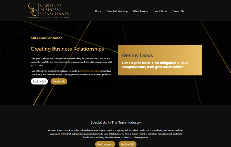 Website Design for Sales Lead Generation | Credence Business Consultants