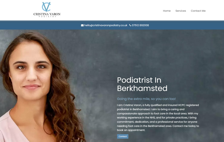 Website Design for Podiatrist in Hemel Hempstead | Cristina Varon Podiatry