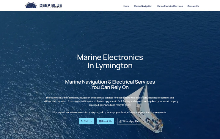 Website Design for Marine Electronics in Lymington | Deep Blue Navigation