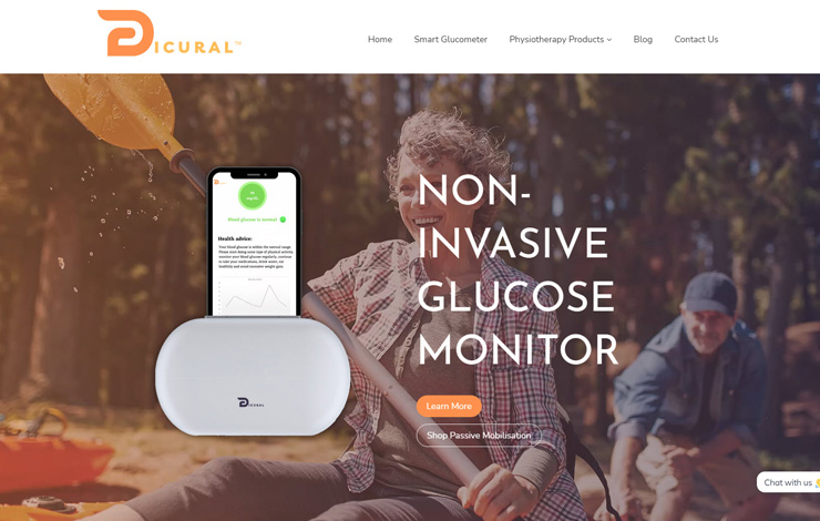 Website Design for Non-invasive glucose monitor | Dicural