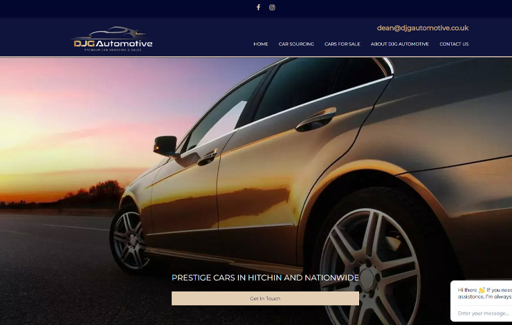 Website Design for Prestige Cars in Hitchin | DJG Automotive
