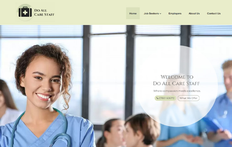 Website Design for Care Jobs in Northampton | Do All Care Staff