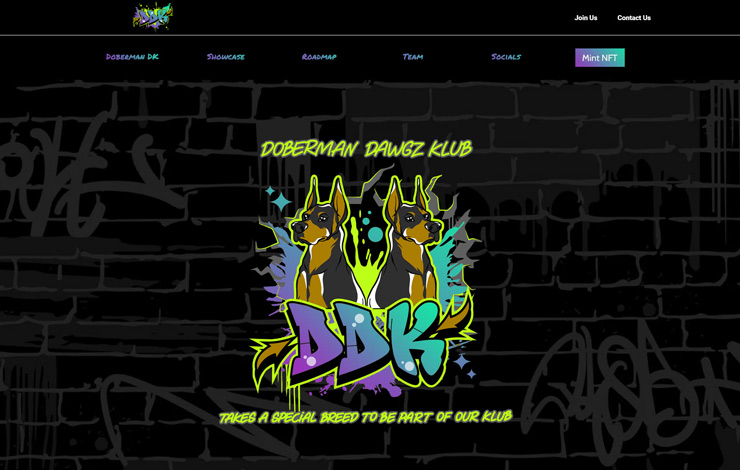 Website Design for Doberman Dawgz Klub | A Solana NFT