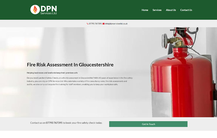 Website Design for Fire Risk Assessment in Gloucestershire | DPN Services 