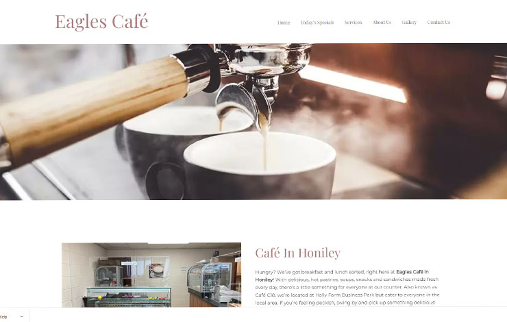 Website Design for Café in Kenilworth | Eagles Café
