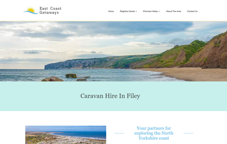 Website Design for Caravan Hire in Filey | East Coast Getaways
