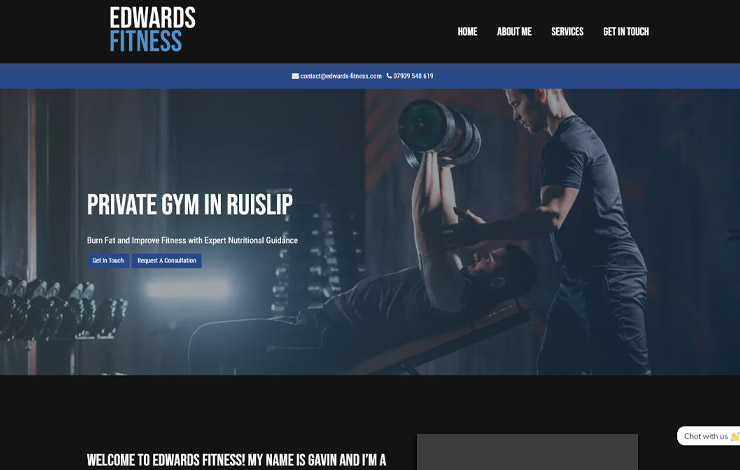 Website Design for Private Gym in Ruislip | Edwards Fitness