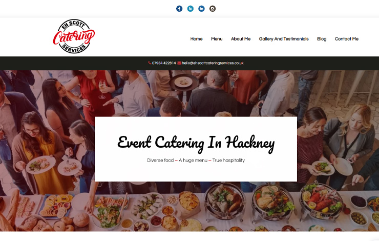 Website Design for Event Catering in Hackney | E H Scott Catering