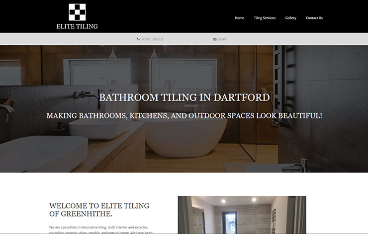 Website Design for Bathroom tiling in Dartford | Elite Tiling