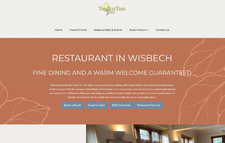 Website Design for Restaurant in Wisbech | Elm Tree Inn