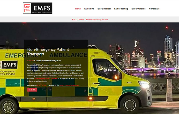 Website Design for Non-emergency patient transport | EMFS Group