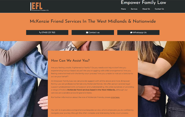 Website Design for McKenzie Friend services in the West Midlands