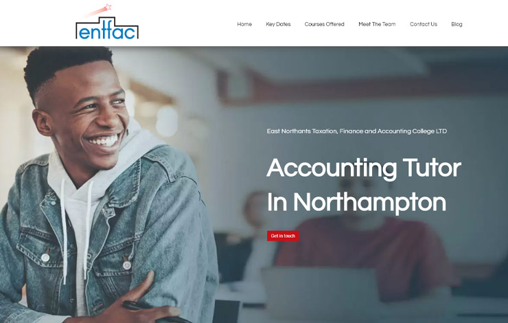 Website Design for Accounting Tutor In Northampton | ENTFAC 